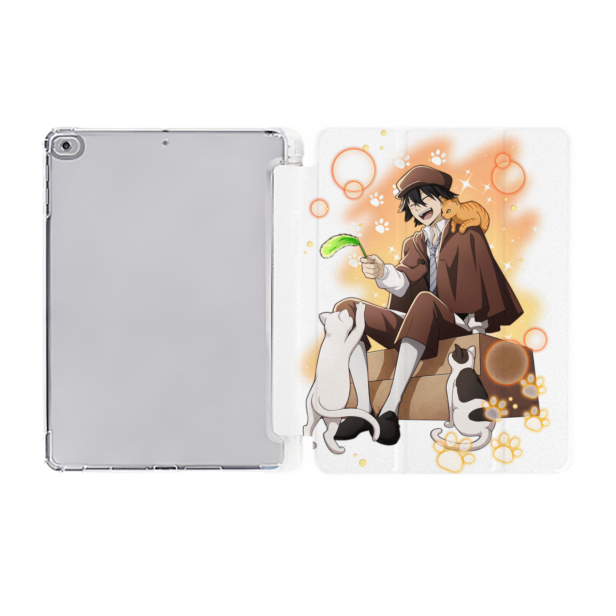 （画像用） 文豪ストレイドッグス Bungo Stray Dogs IPad ケース ペン収納付き 三つ折りスタンド PUレザー×シリコン 対応機種9.5/10.5/10.9インチ